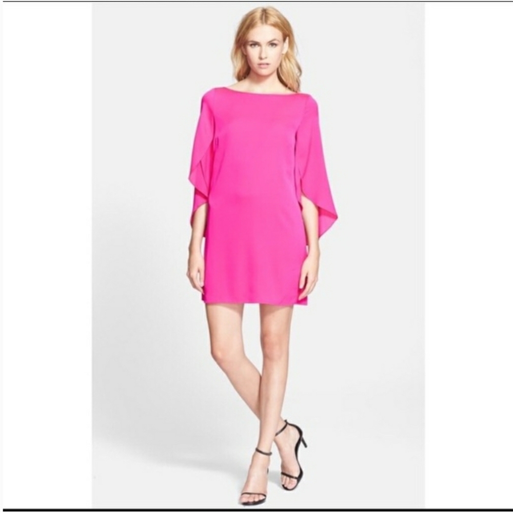 Milly Silk Butterfly Dress Fuschia 10